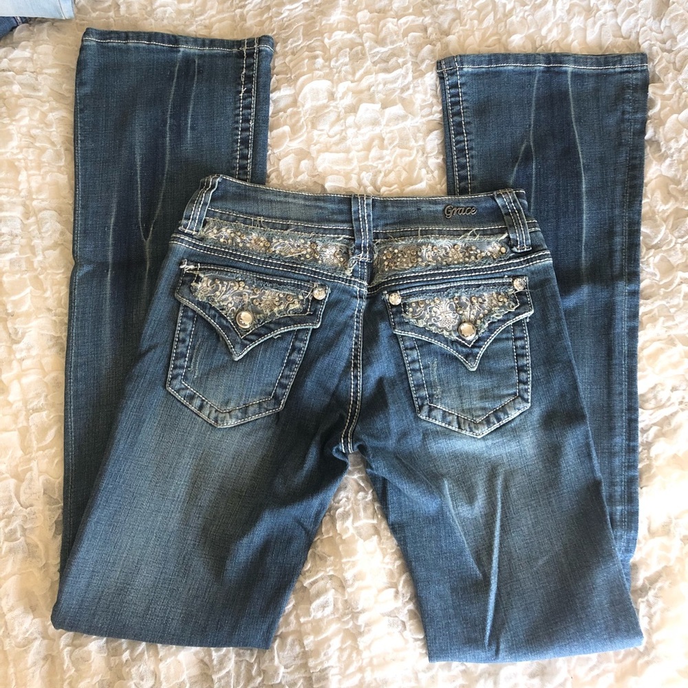 Grace in LA ‘lace & jewel’ jeans